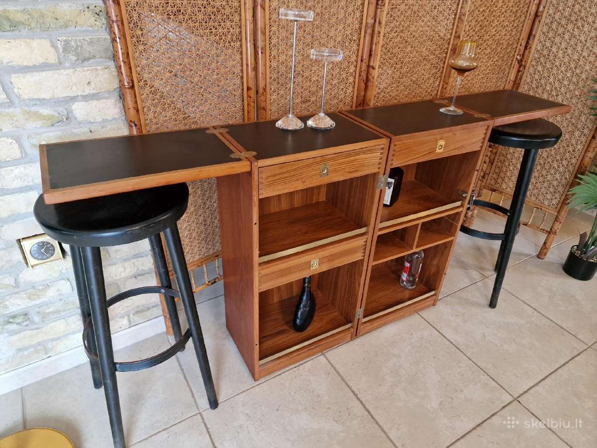 Vintažinis mid century tikmedžio baro spintelė - nuotraukos Nr. 37
