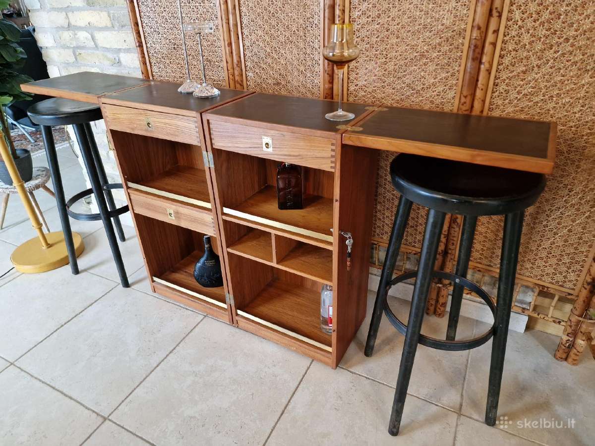 Vintažinis mid century tikmedžio baro spintelė - nuotraukos Nr. 38