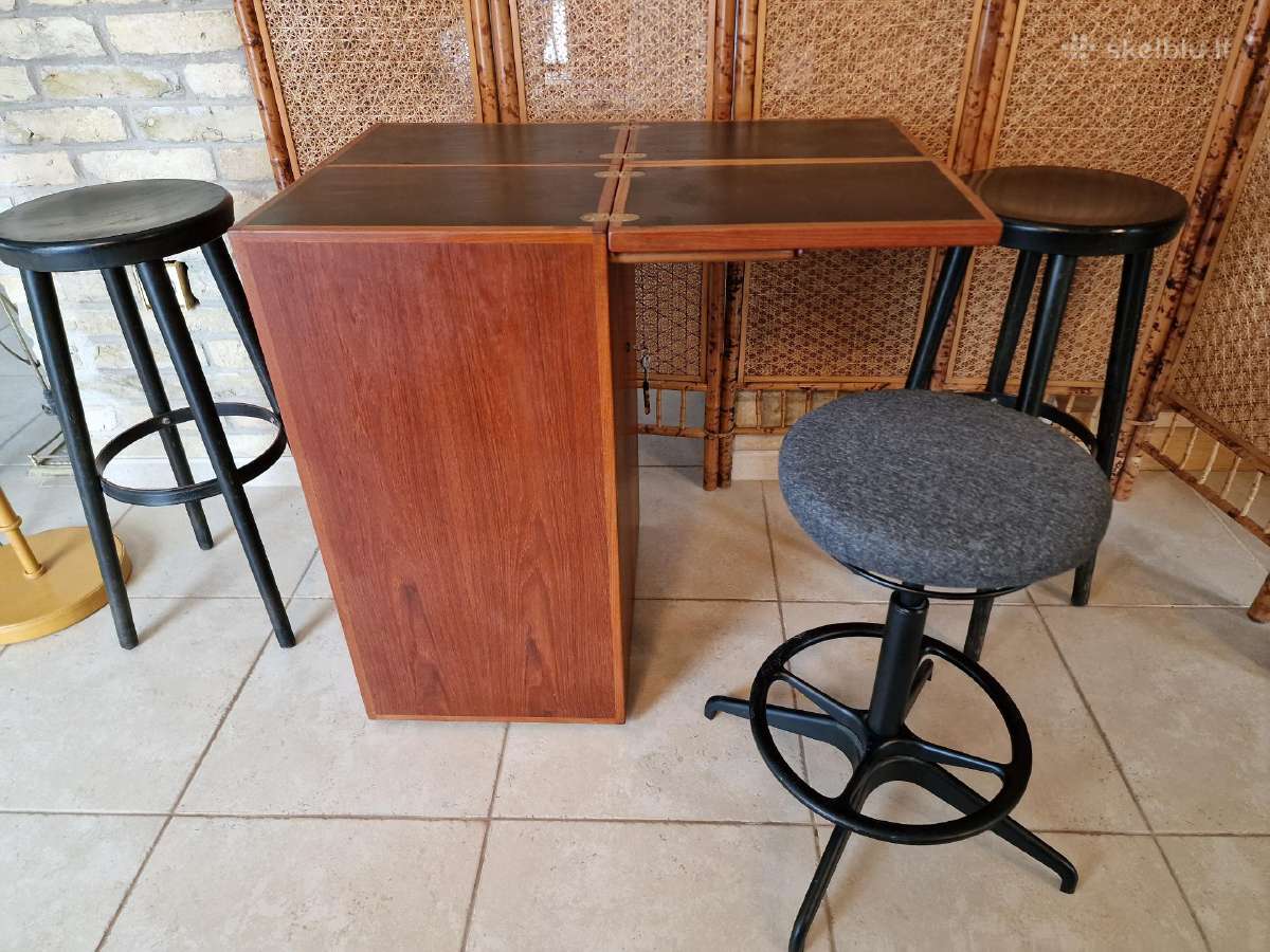 Vintažinis mid century tikmedžio baro spintelė - nuotraukos Nr. 34