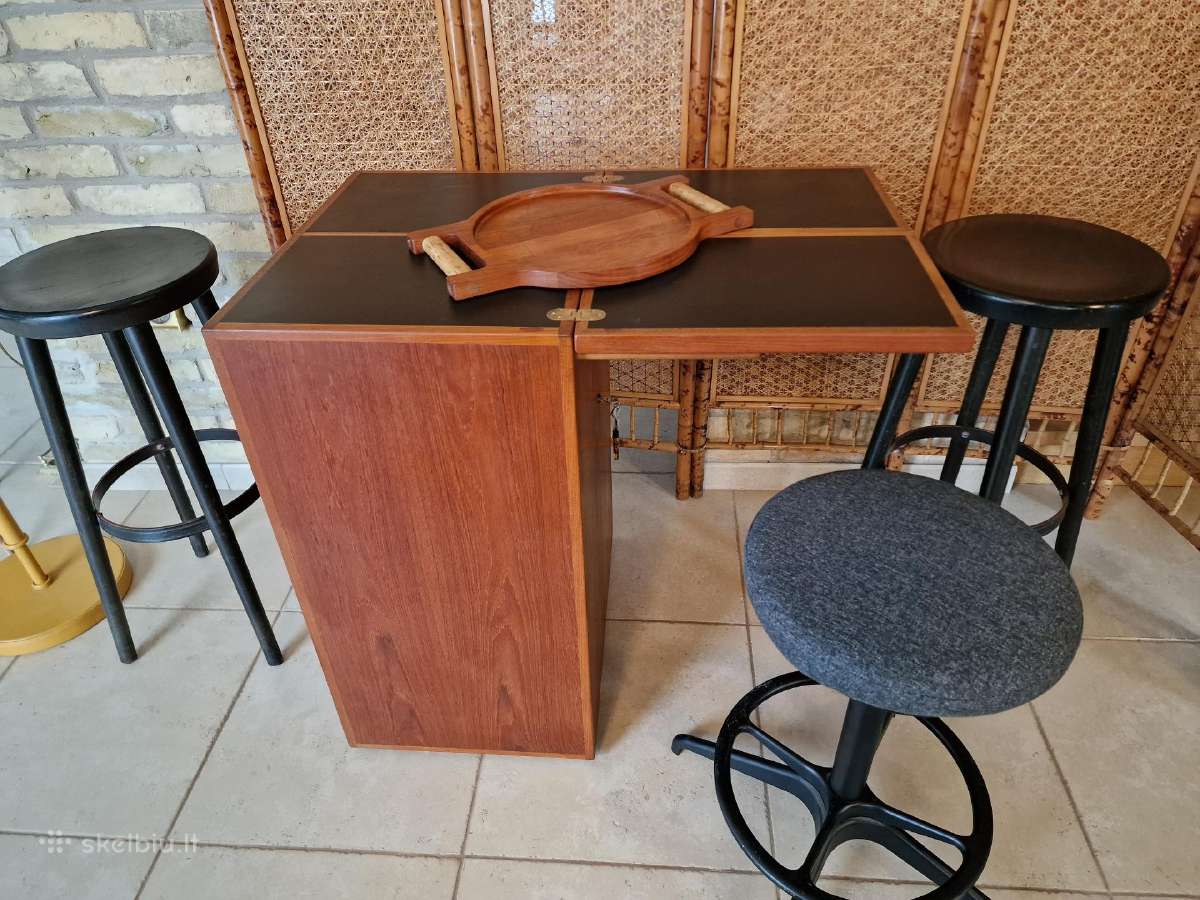 Vintažinis mid century tikmedžio baro spintelė - nuotraukos Nr. 36