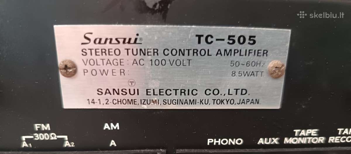 Sansui Tc-505 ir Ba-60 pradinis ir galios stiprint - nuotraukos Nr. 7