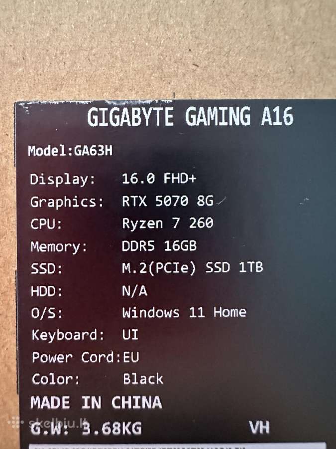 Naujas Ryzen 7 260 , 16gb , 1tb SSD , rtx 5070 - nuotraukos Nr. 2