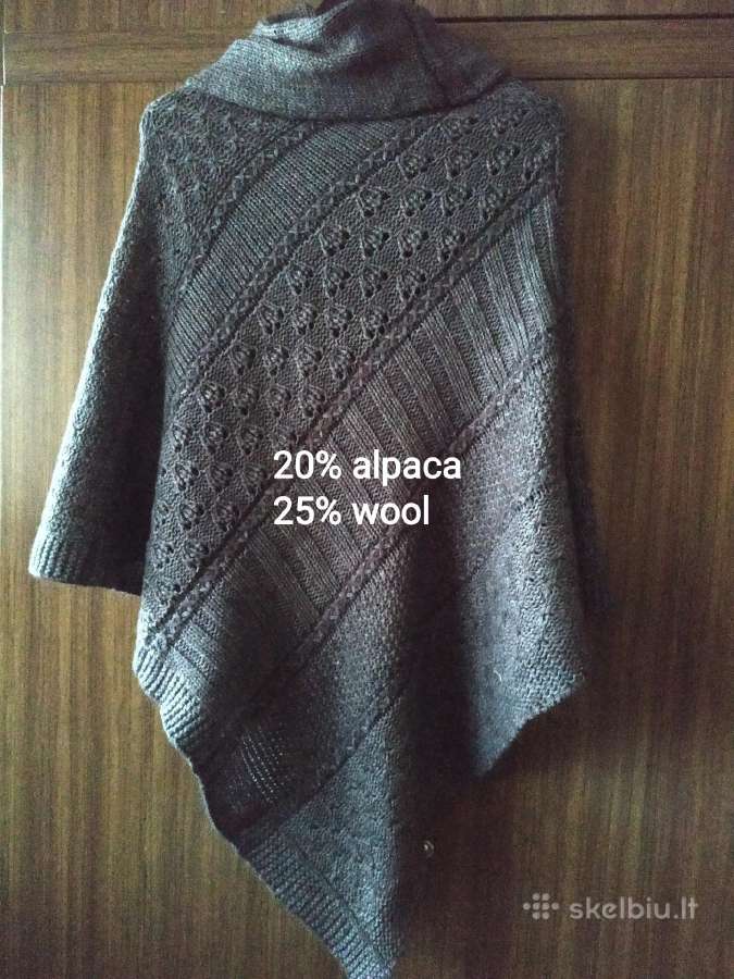 Alpakos vilnos skraistė -pončas.