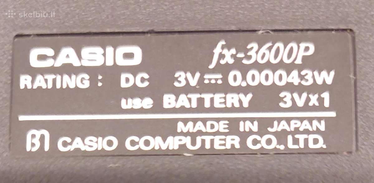 Casio fx-3600p - nuotraukos Nr. 3