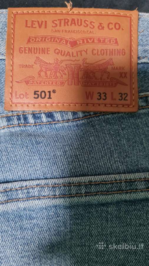 Levis 501 džinsai W33 L32 Originalūs - nuotraukos Nr. 3