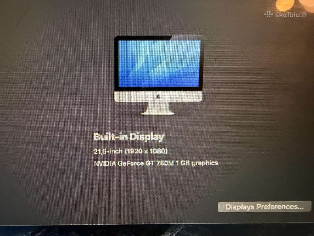 Apple iMac 21.5 late 2013, 1tb, 8gb Nvidia Geforce - nuotraukos Nr. 5