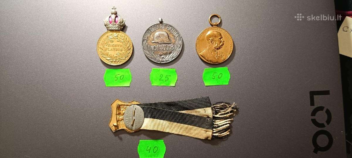 Trys Austro-vengrijos medaliai ir Prusijos ženklas - nuotraukos Nr. 2