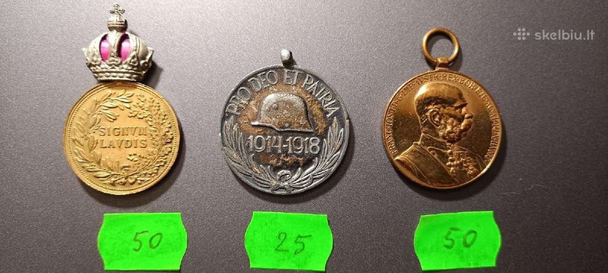 Trys Austro-vengrijos medaliai ir Prusijos ženklas - nuotraukos Nr. 3