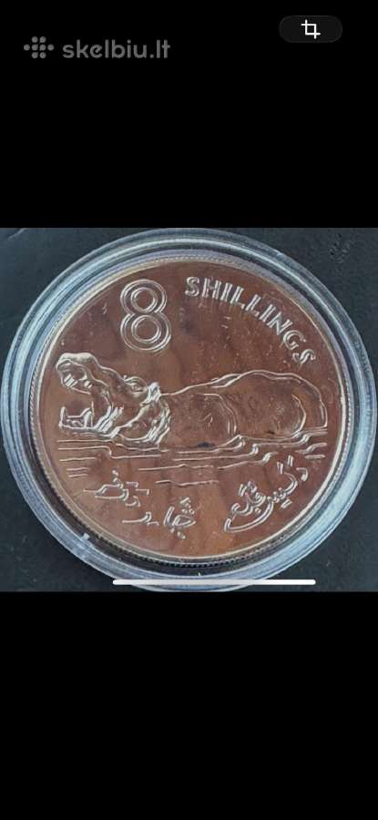 Moneta Gambia 1970m. 8 šilingai, sidabras(.925)