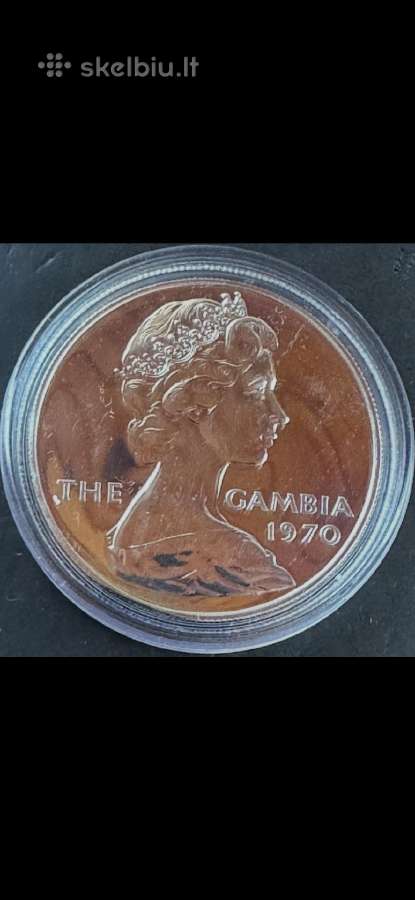 Moneta Gambia 1970m. 8 šilingai, sidabras(.925) - nuotraukos Nr. 2
