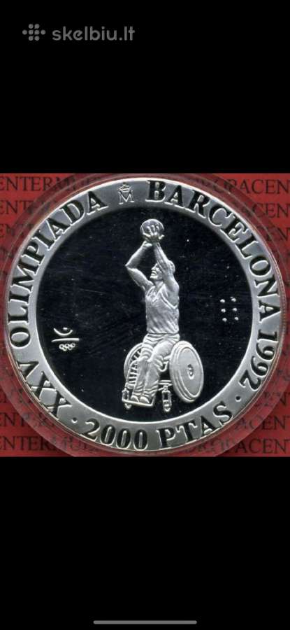 Moneta Ispanija 1992m. 2000 ptas, didabras(.925)