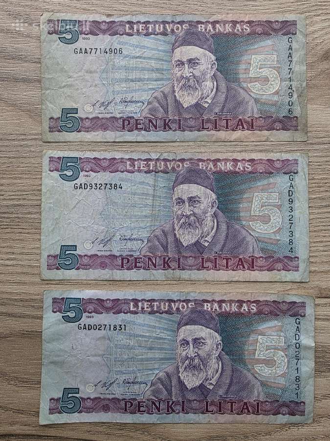 1993 metų 5 litai