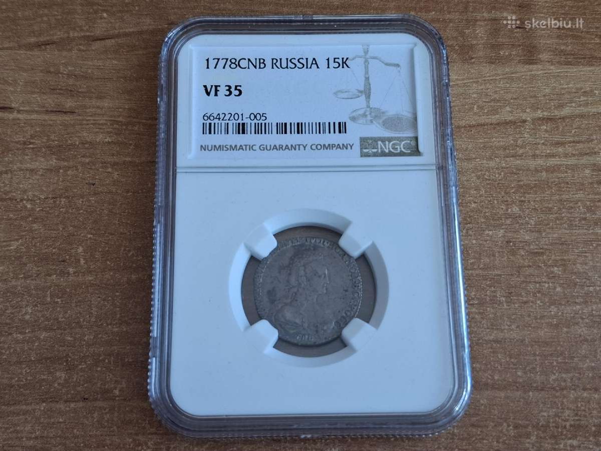 Rusija 15 kapeikų 1778 R1 sidabras - nuotraukos Nr. 3