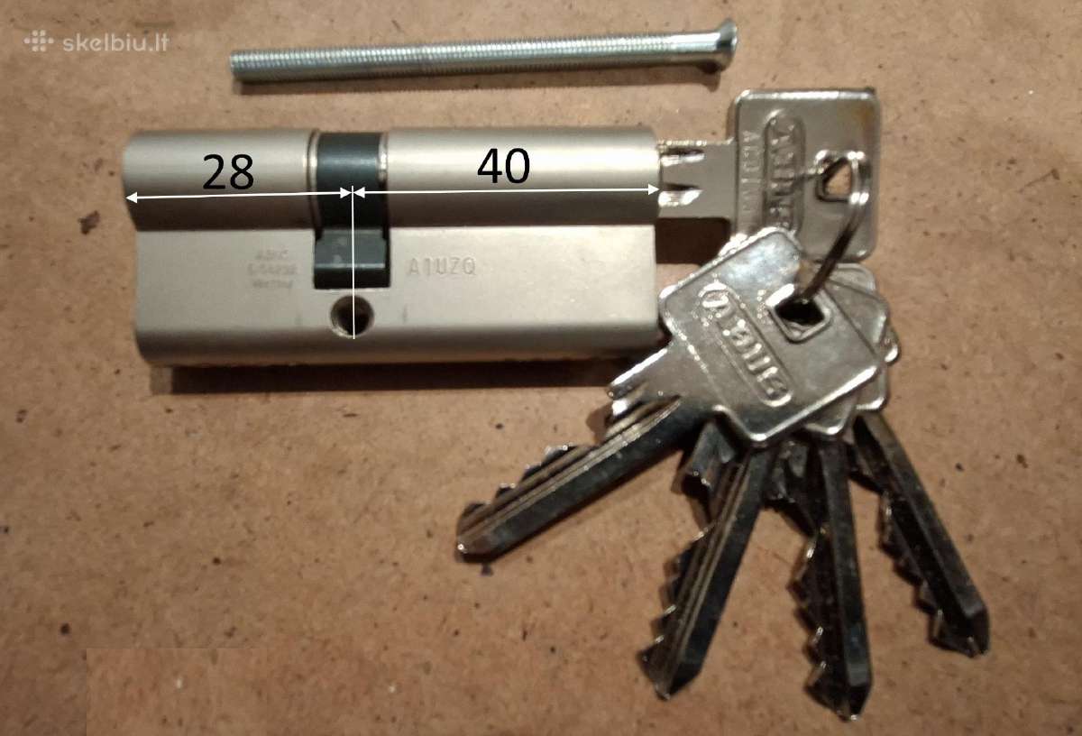 Abus spynos cilindras 28+40 su 5 raktais