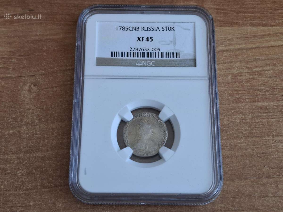 Rusija Grivenikas 1785 sidabras Xf45 - nuotraukos Nr. 3