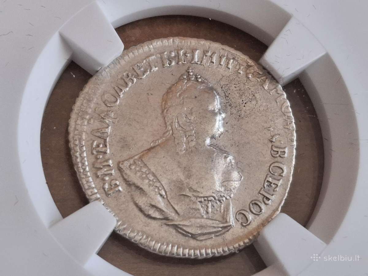 Rusija Grivenikas 1745 sidabras Au details - nuotraukos Nr. 2