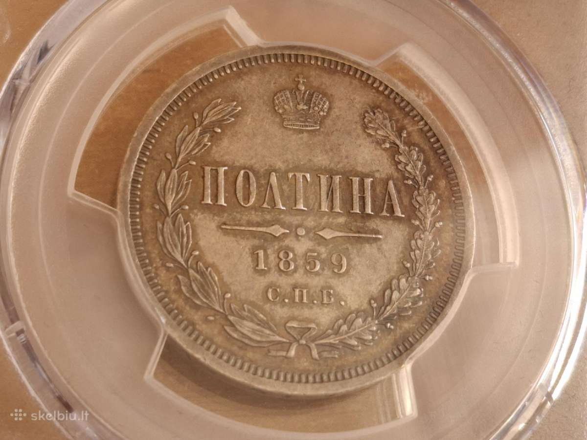 Rusija Poltina 1859 sidabras Au58