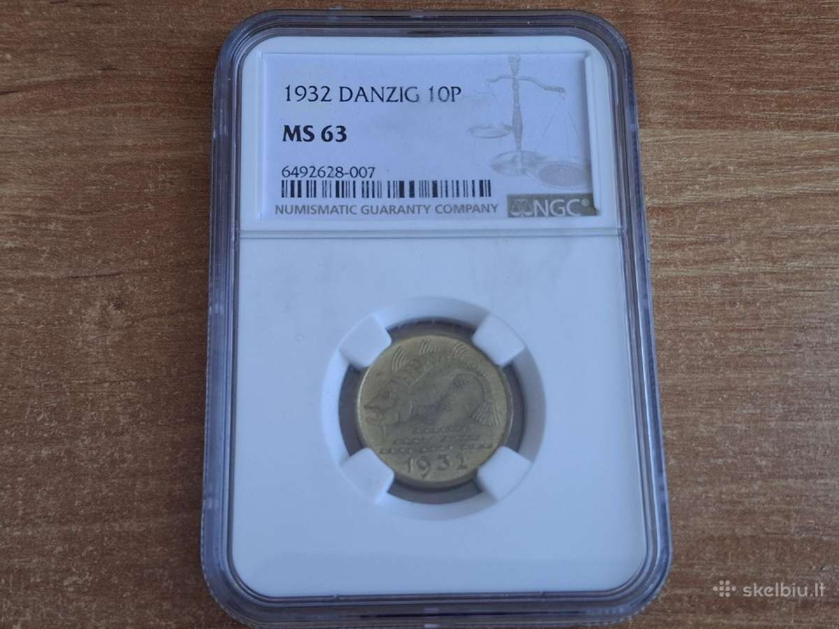 Danzig 10 pfennig 1932 Ms63 - nuotraukos Nr. 3