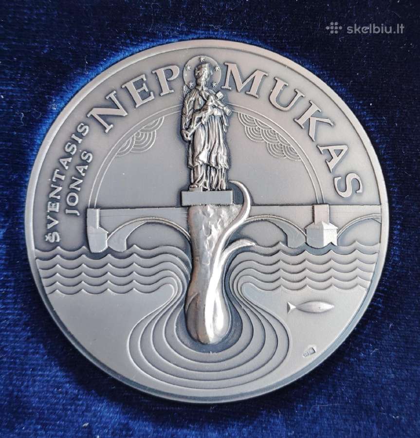 Sidabrinis medalis Šv. Jonas Nepomukas - nuotraukos Nr. 2
