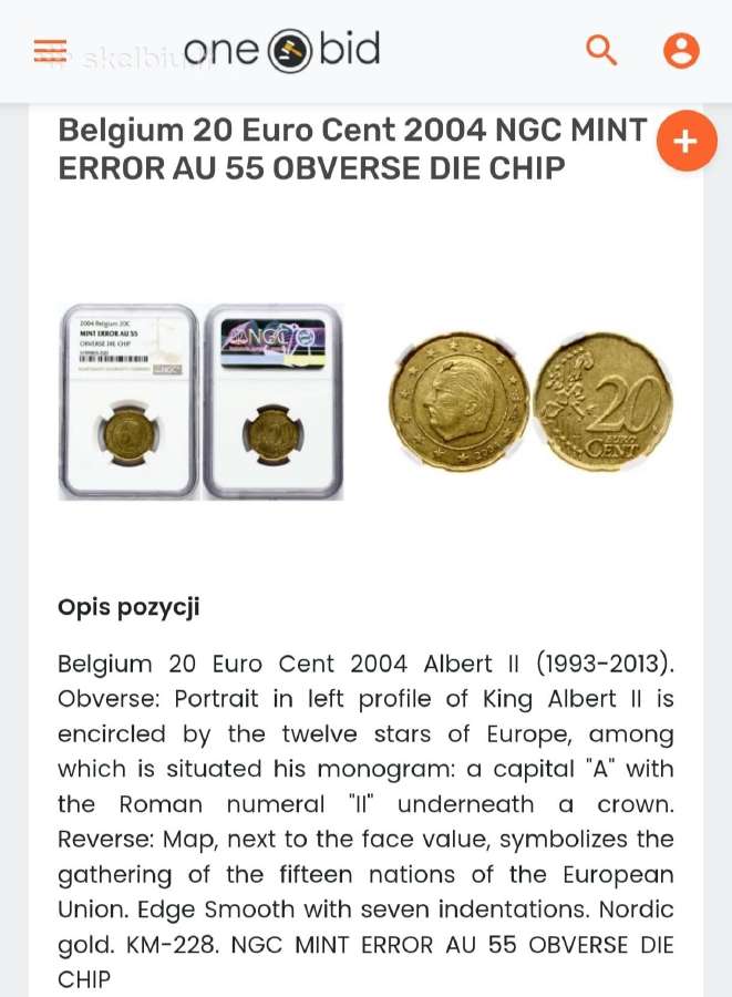 20 centu. Belgija 2004 su klaida. - nuotraukos Nr. 3