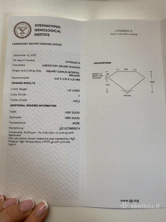Elegantiški deimantiniai auskarai 2,58 ct - nuotraukos Nr. 5