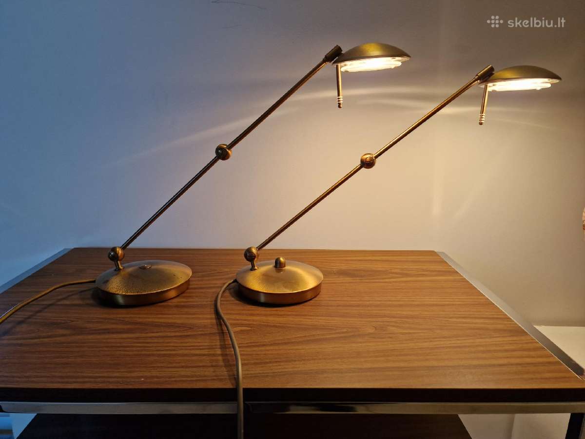 Vintažinės mid century žalvario stalinės lempos - nuotraukos Nr. 7