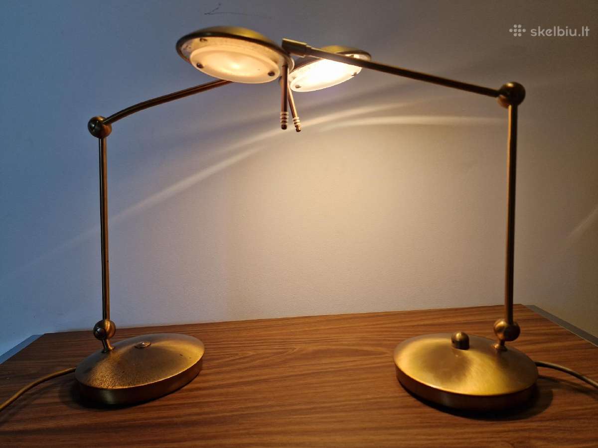 Vintažinės mid century žalvario stalinės lempos - nuotraukos Nr. 14