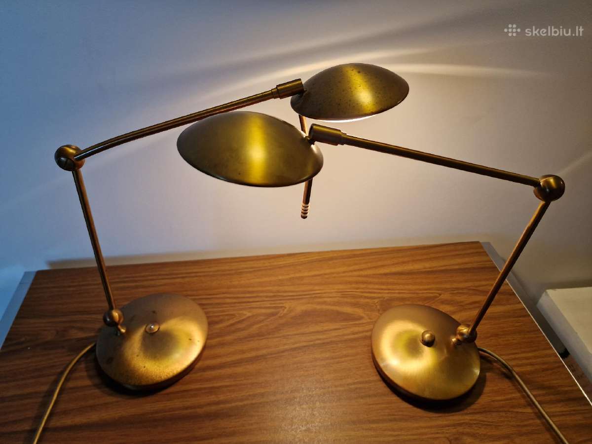 Vintažinės mid century žalvario stalinės lempos - nuotraukos Nr. 15
