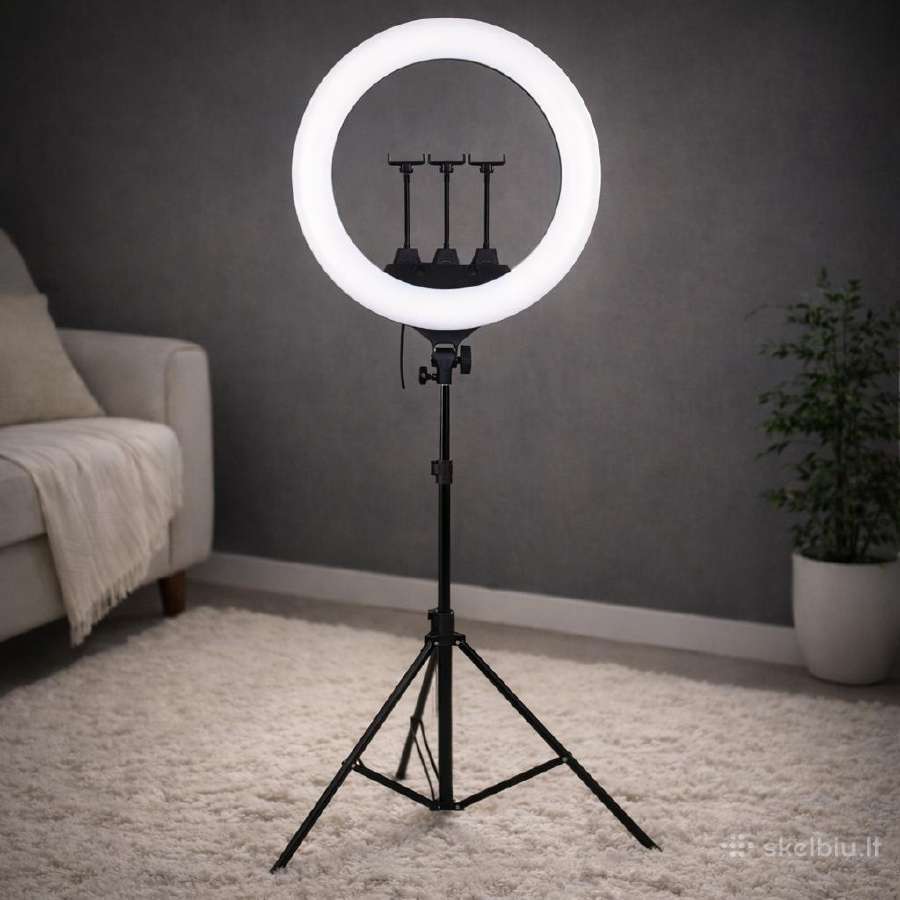 Rgb LED žiedinė lempa su stovu 170 cm