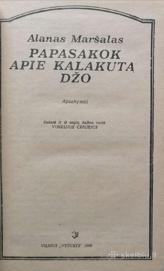 A. Maršalas "Papasakok apie Kalakutą, Džo" - nuotraukos Nr. 2