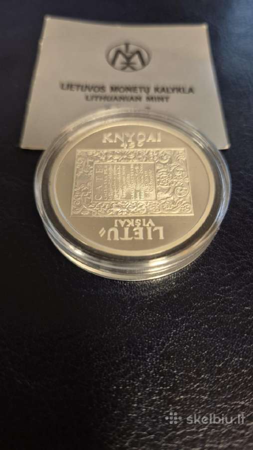 50 litu sidabrine moneta knyga