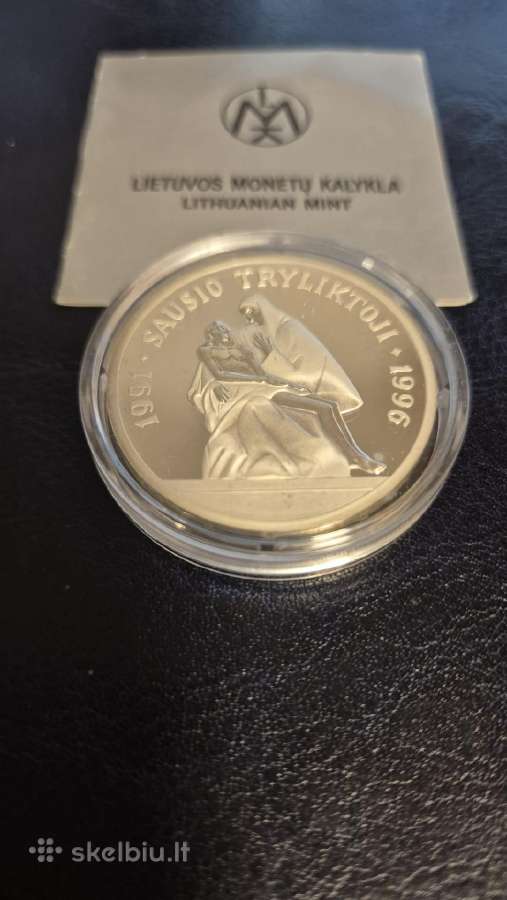 50 litu sidabrine moneta sausio 13