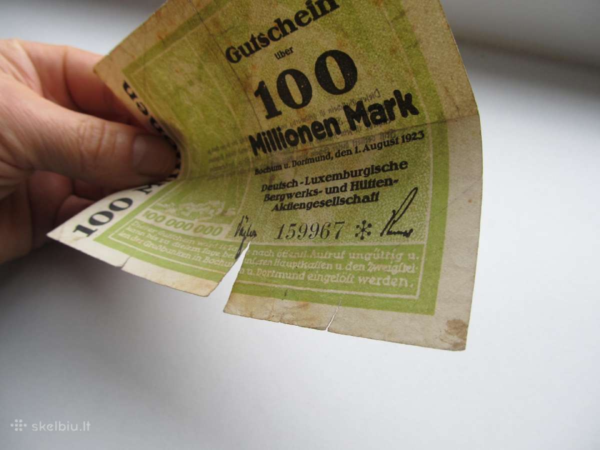 100 milijonu markiu , Bochum Vokietija , 1923 - nuotraukos Nr. 3