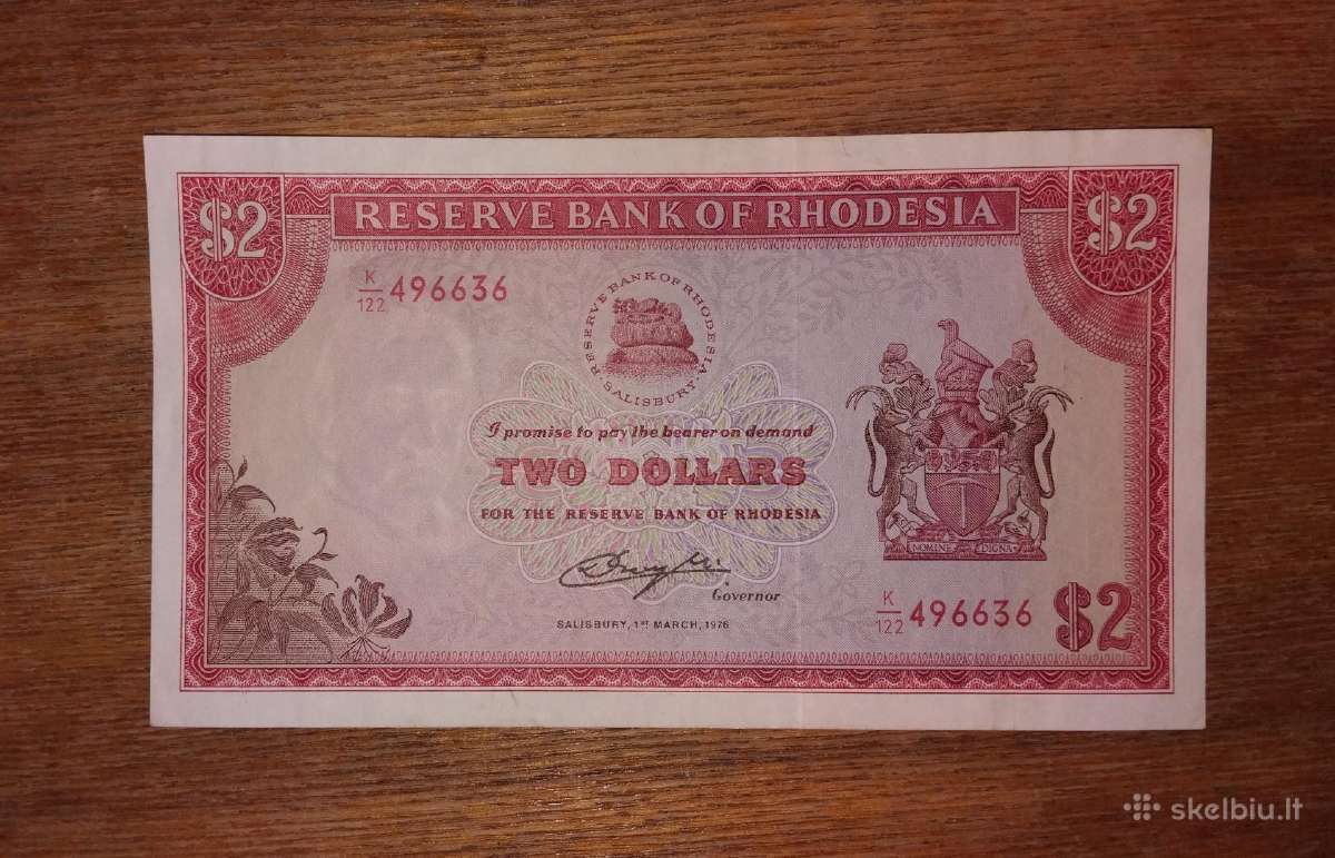 Rodežos 2 $ banknotas