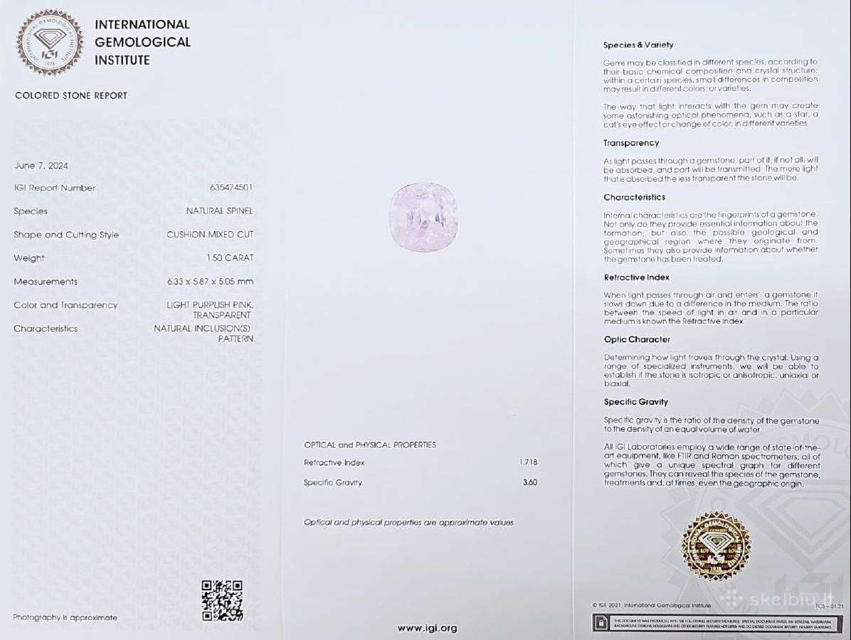 Špinelės juvelyrikai, investicijai - nuotraukos Nr. 31