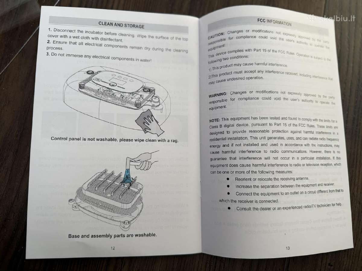 Kiaušinių inkubatorius, automatinis - nuotraukos Nr. 20