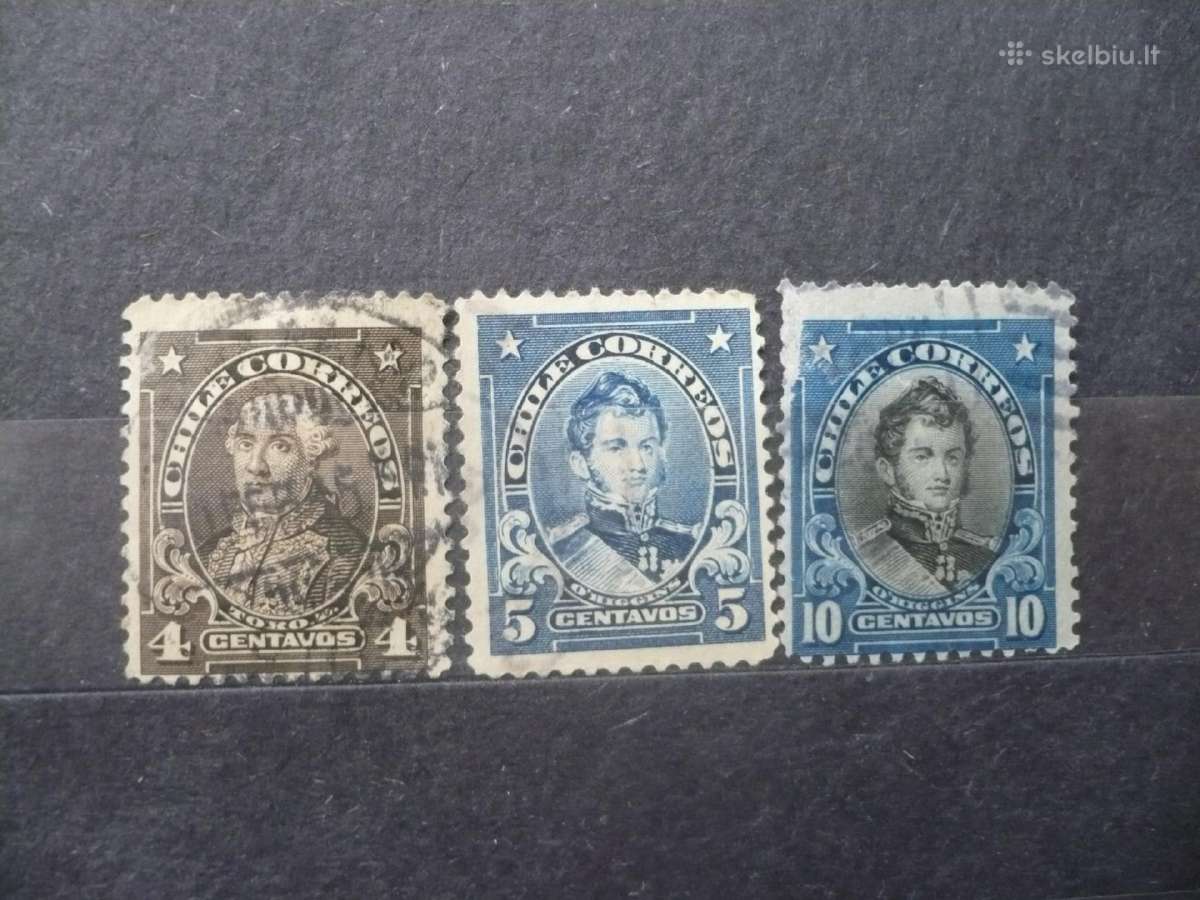 1911 m. asmenybės – užrašas „Čile Correos“