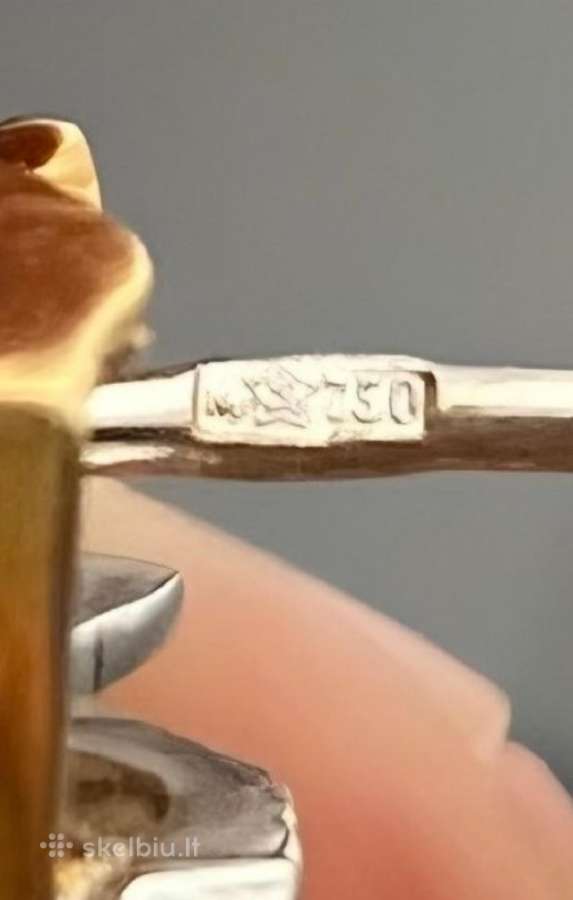 Auksas 18k (750 pr.) 1991 m. Vintažinė Sagė Reta - nuotraukos Nr. 7