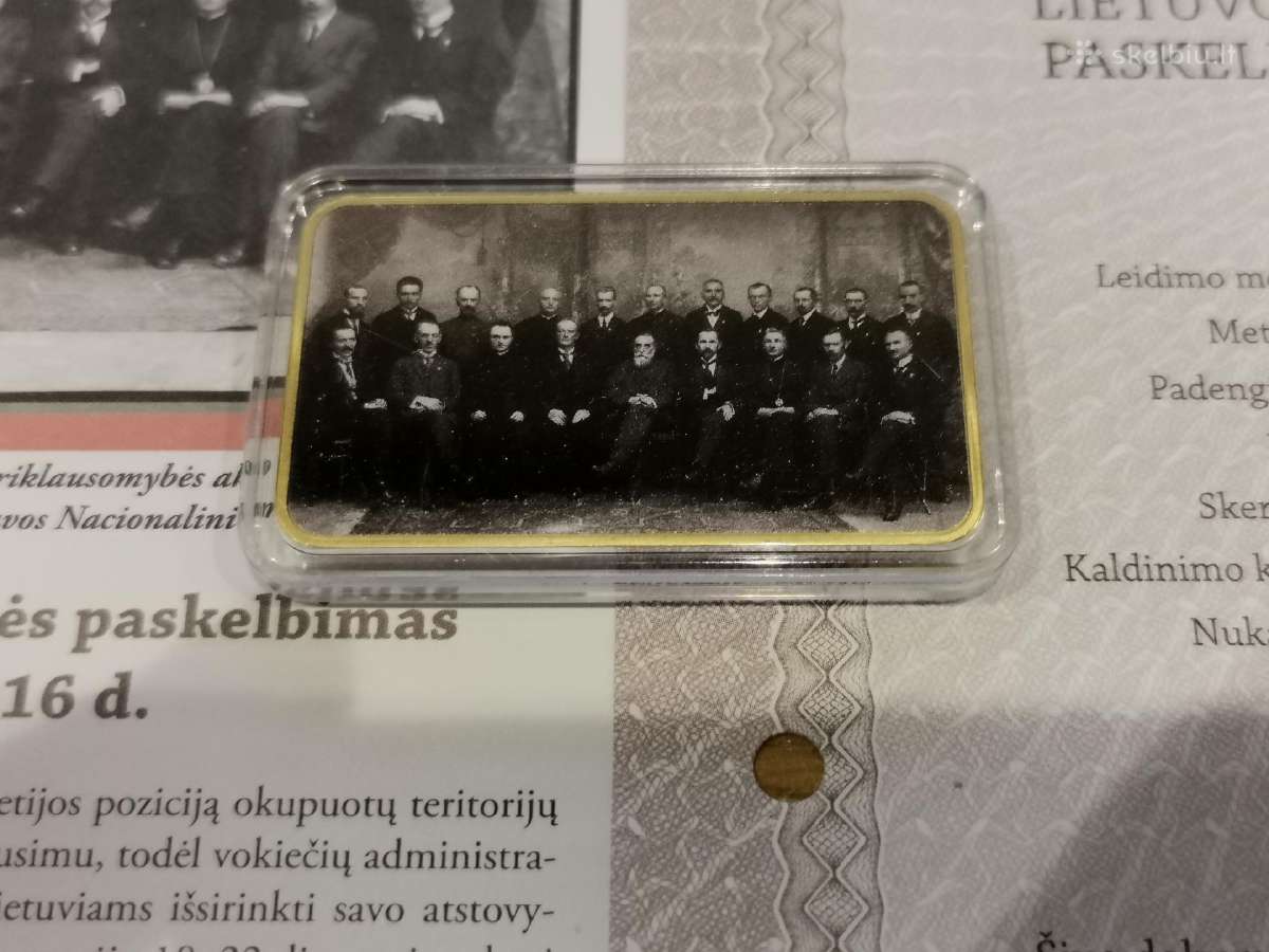 Medalis Lietuvos nepriklausomybės paskelbimas 1918 - nuotraukos Nr. 2
