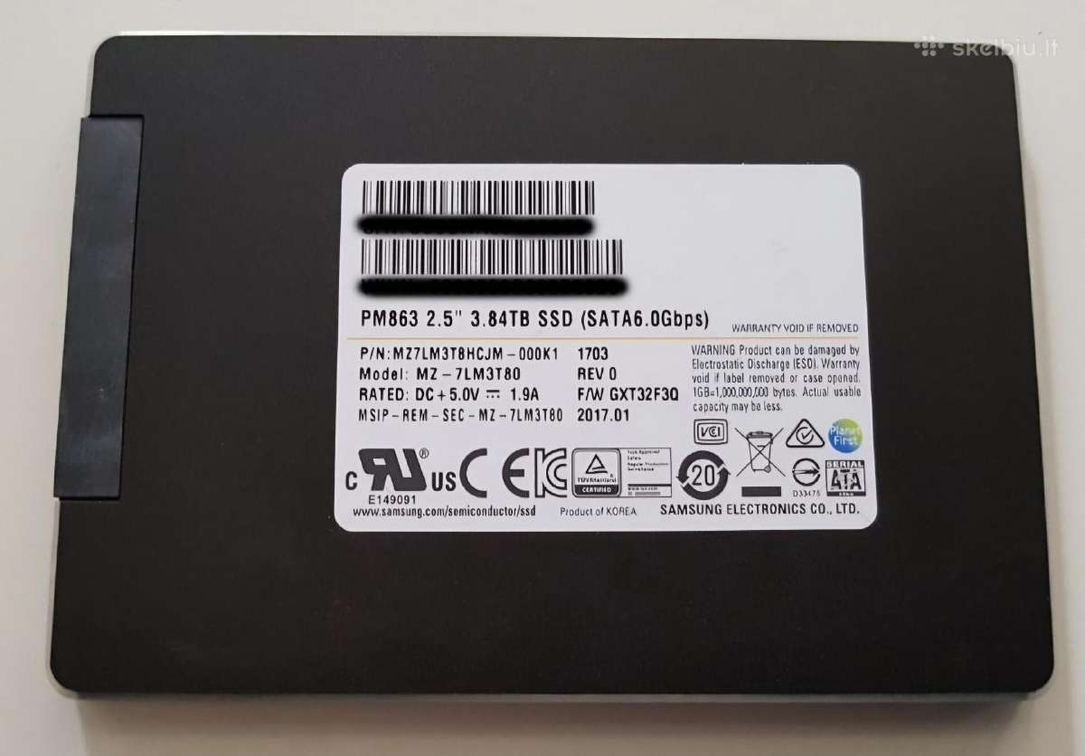 3.84tb Enterprise SSD Samsung Mz-7lm3t80 (Pm863)