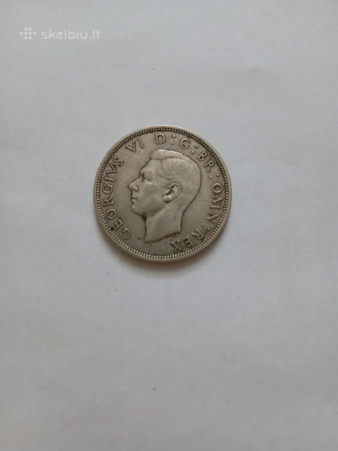 Sidabras UK 1/2 Crown 1938 - nuotraukos Nr. 2