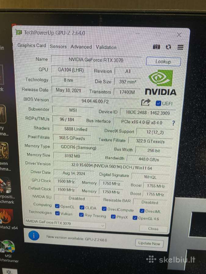 Msi Rtx 3070 Ventus 8gb - nuotraukos Nr. 6