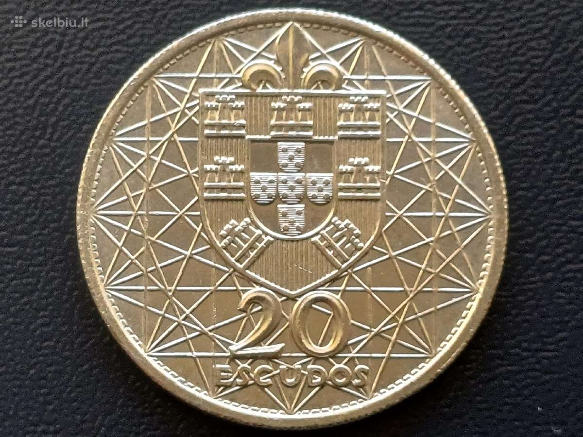 20 eskudų 1966m. Portugalija 10g. sidabras 650 unc - nuotraukos Nr. 2