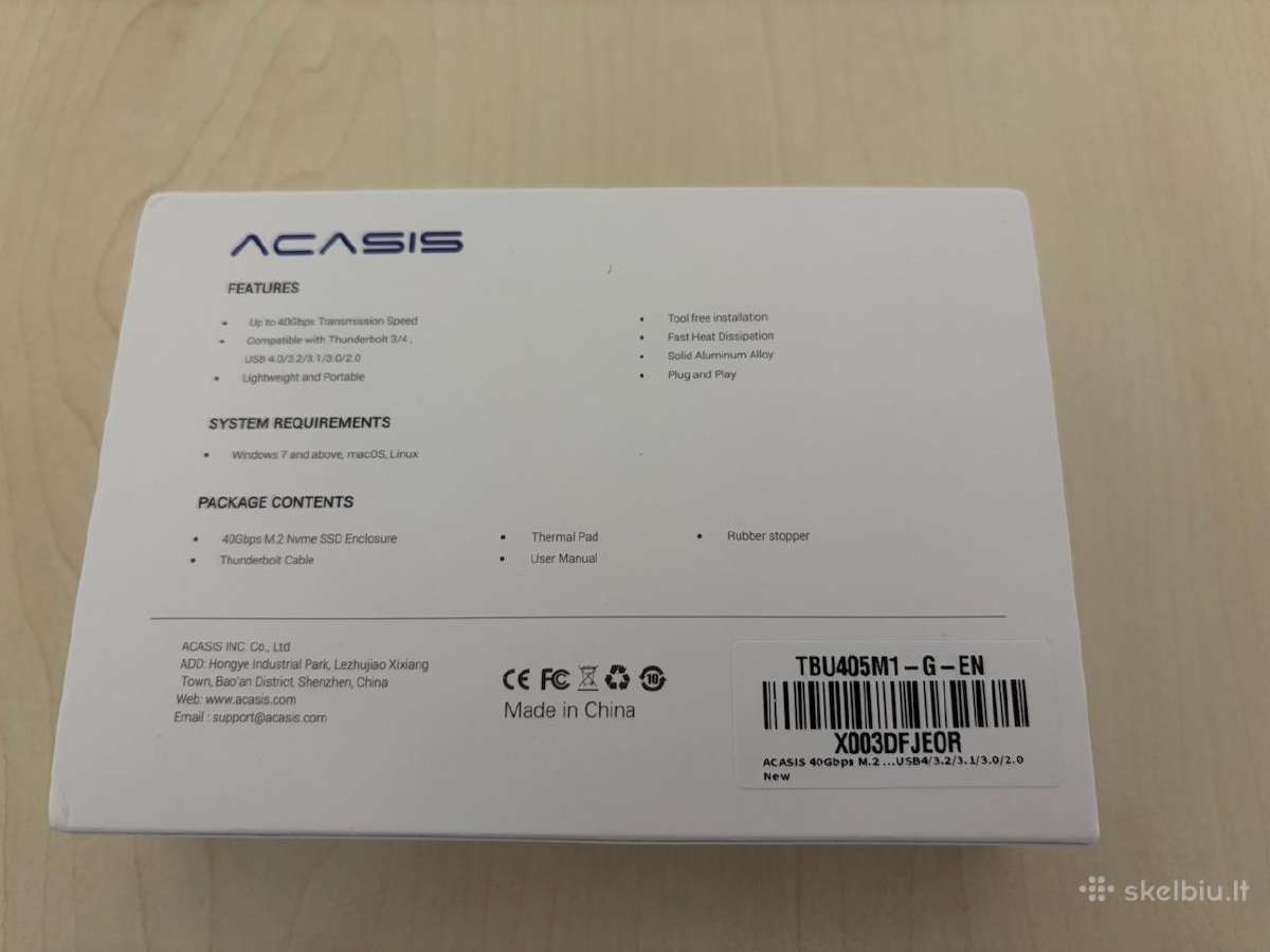 Acasis 40gbps Thunderbolt4/usb4 išorinė dėžutė - nuotraukos Nr. 2