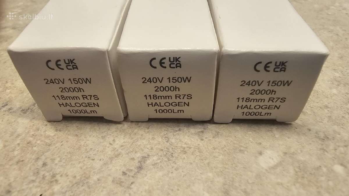 Halogenai R7s 118 mm.