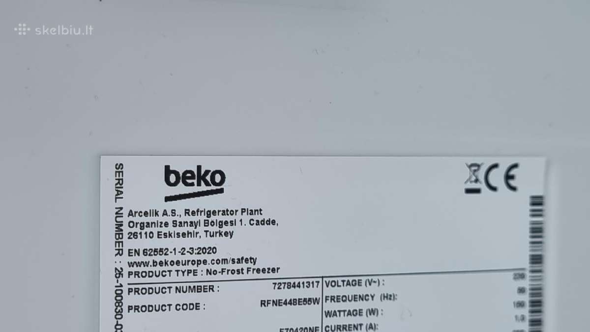 Naujas Beko Kfne44be55w, 70 cm +Garantija - nuotraukos Nr. 11