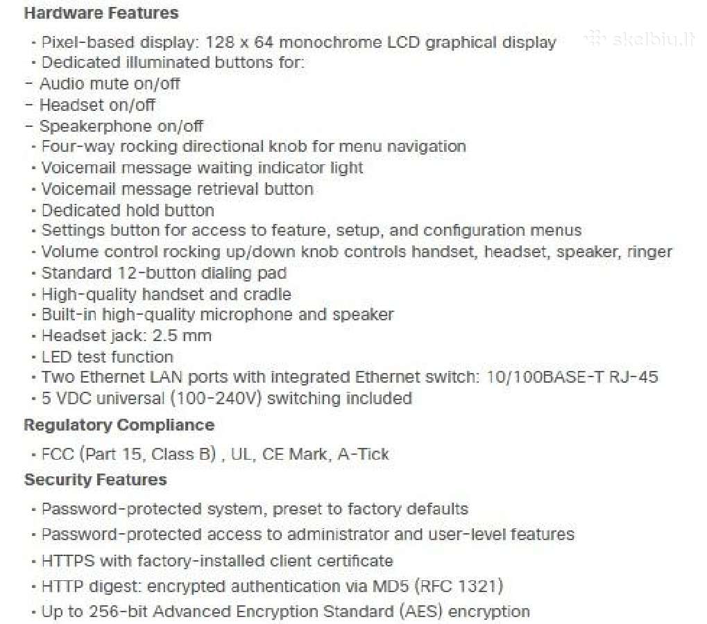 Ip telefonas "Cisco Spa 303" su 3 linijomis - nuotraukos Nr. 6
