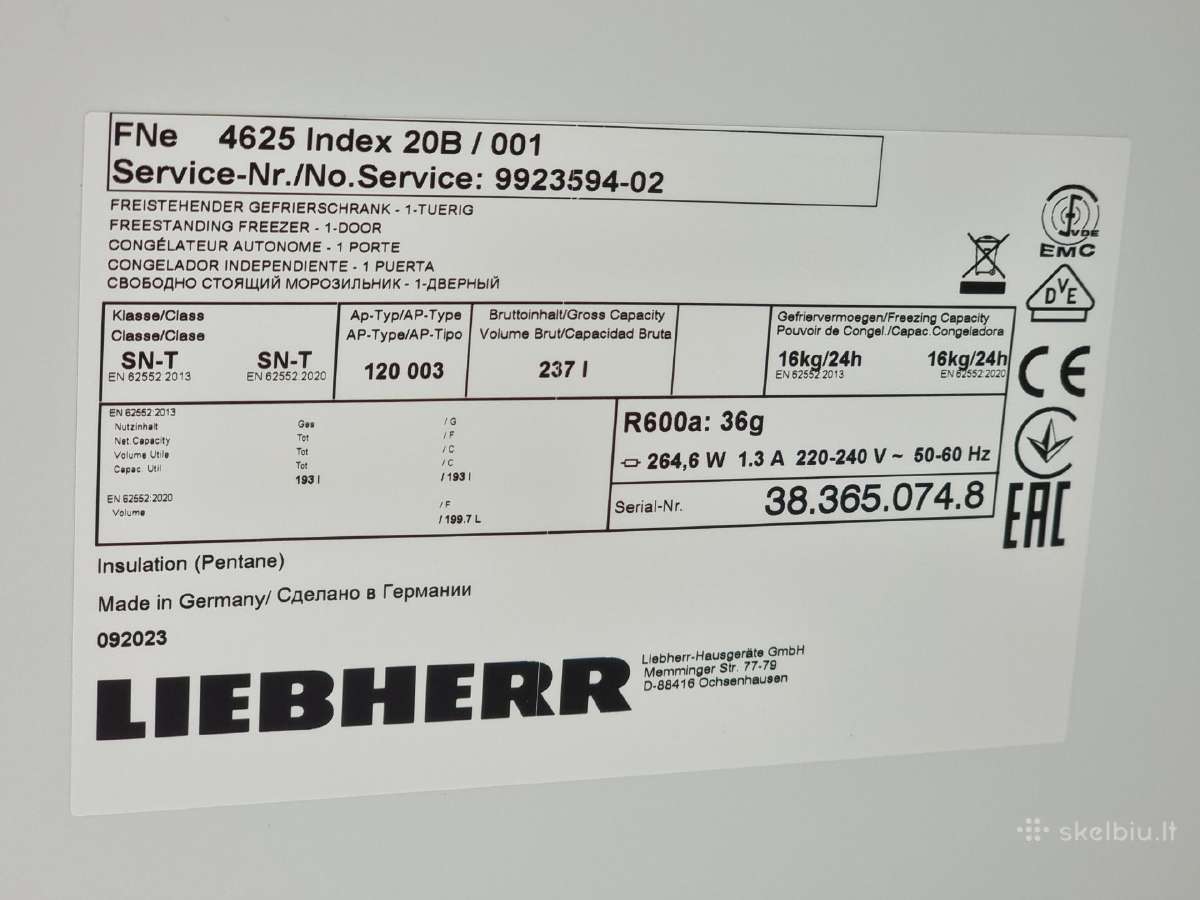 Naujas Liebherr Fne4625+ Garantija,pagam.vokietijo - nuotraukos Nr. 19