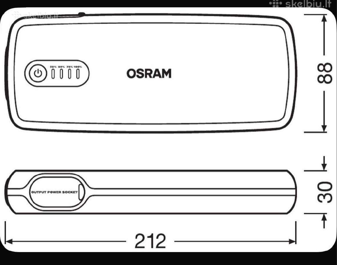 Osram jump starter booster powerbank 400a 16800mah - nuotraukos Nr. 6