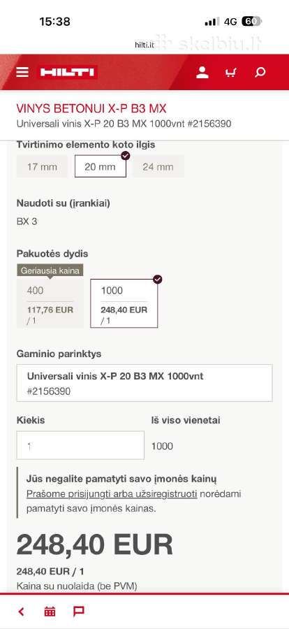Vinys plienui X-p 20 B3 Mx Bulk juostoje